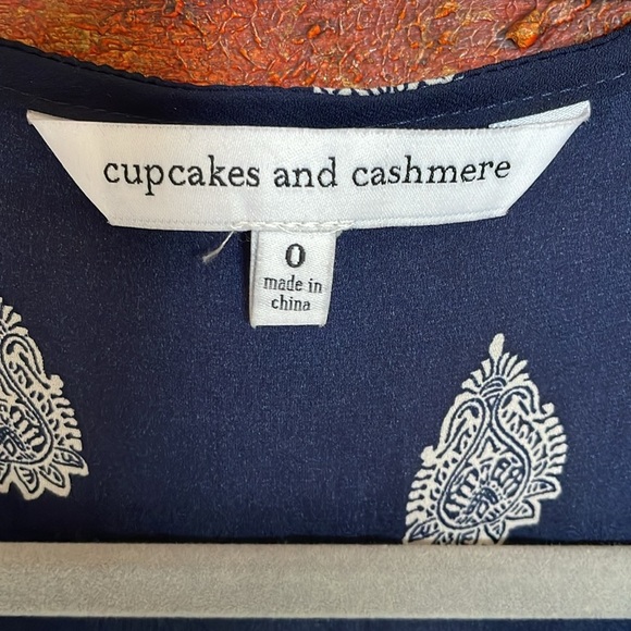 Cupcakes and Cashmere Dress Blue White “Velina” Women’s Sz: 0 (XS) - Picture 2 of 12